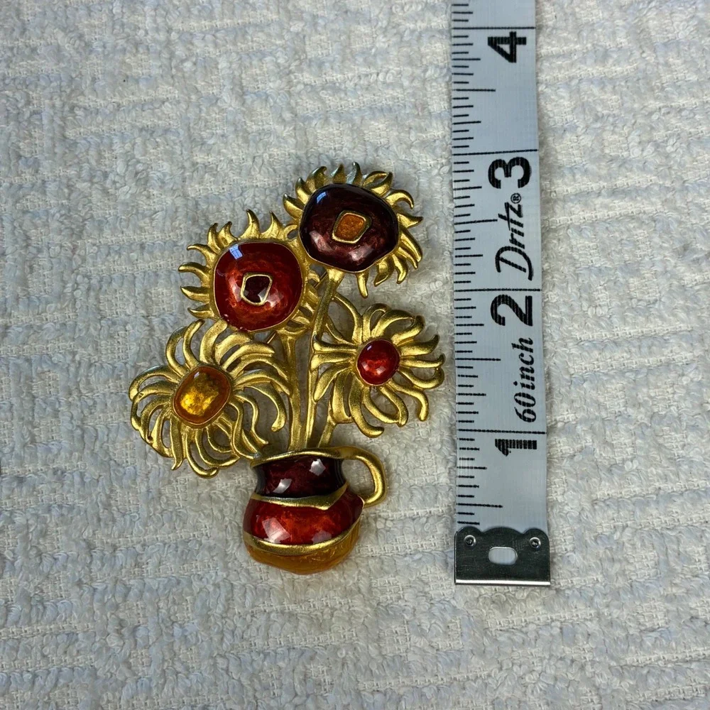 VIntage Yves Saint Laurent for Avon Van Gogh Sunflowers 90s Collection Brooch